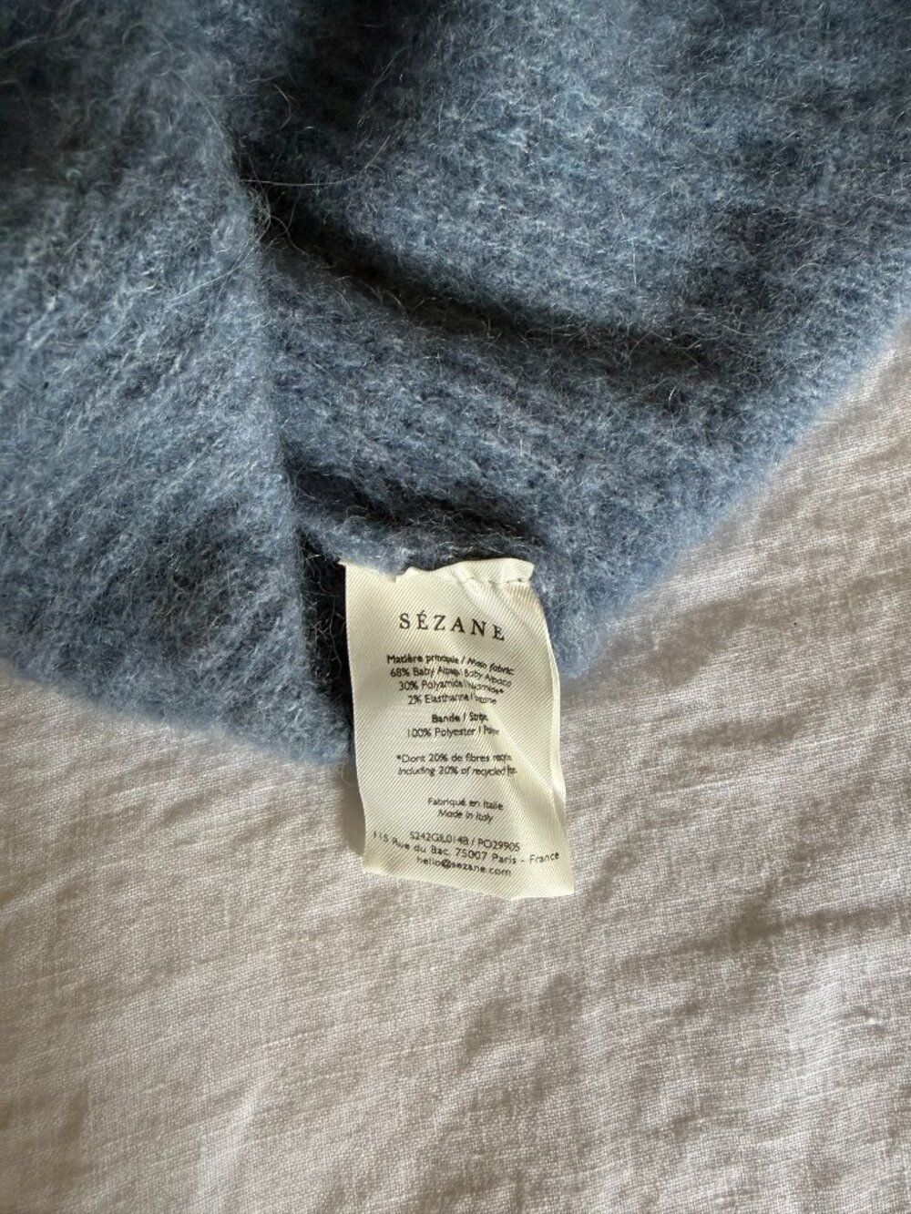 Sezane Othello Cardigan Ice Blue - Size XS - Picture 7 of 7